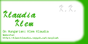 klaudia klem business card